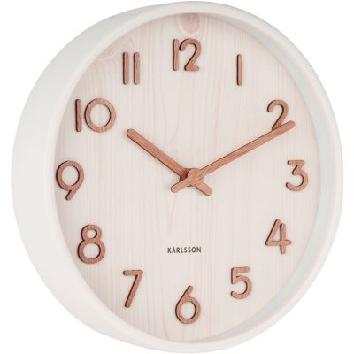 Horloge en bois Pure 22 cm (Blanc)
