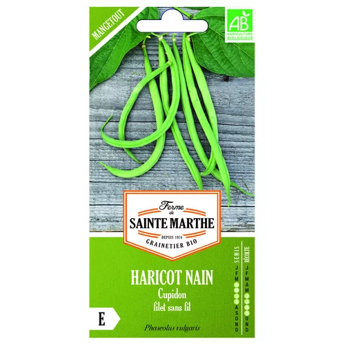 Espace vert sélection：Graines de haricot nain cupidon bio Ferme de Sainte Marthe - graines à semer