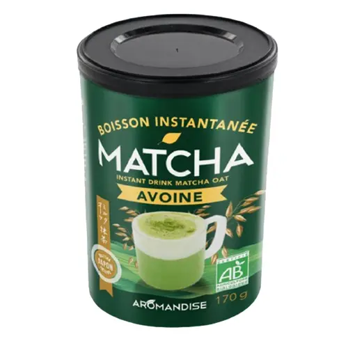 Pour un extérieur accueillant:Boisson instantanée bio Latte Matcha avoine Aromandise - 170 g