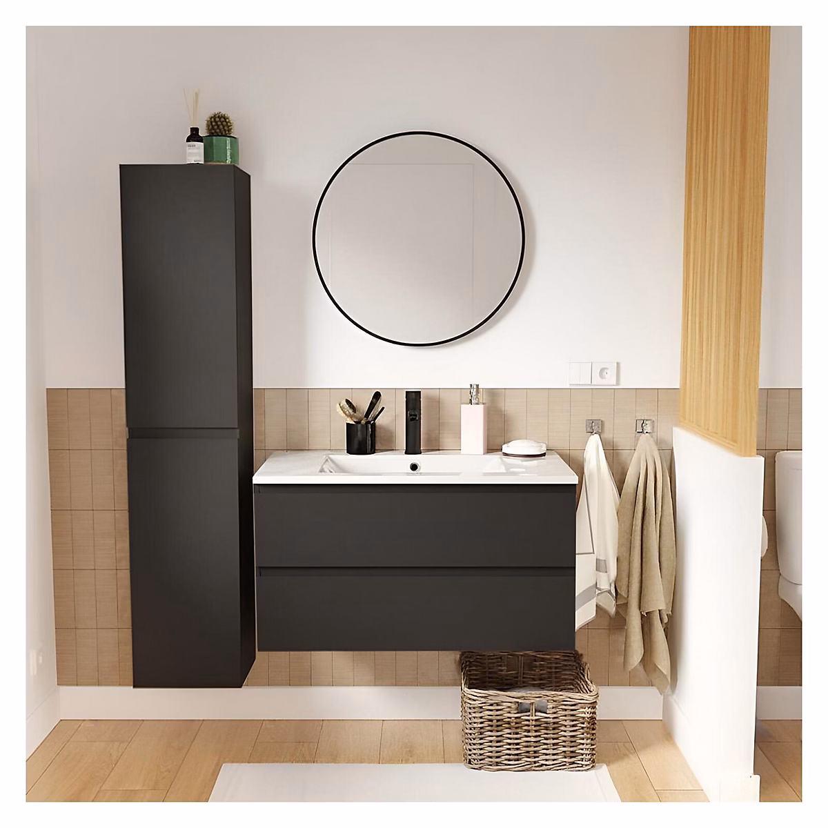 Ensemble meuble simple vasque SORRENTO 80cm – Réf. LLLDXHLBB9918907835