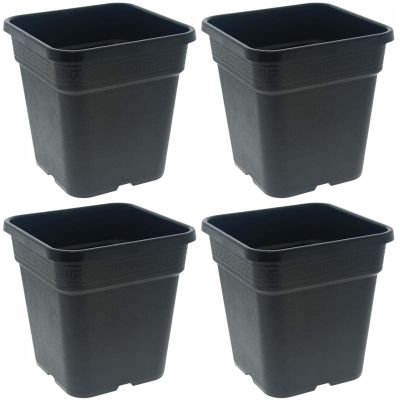 Pot de plantation carré noir 14 litres 28.5 x 28.5 x 29 cm (Lot de 4)