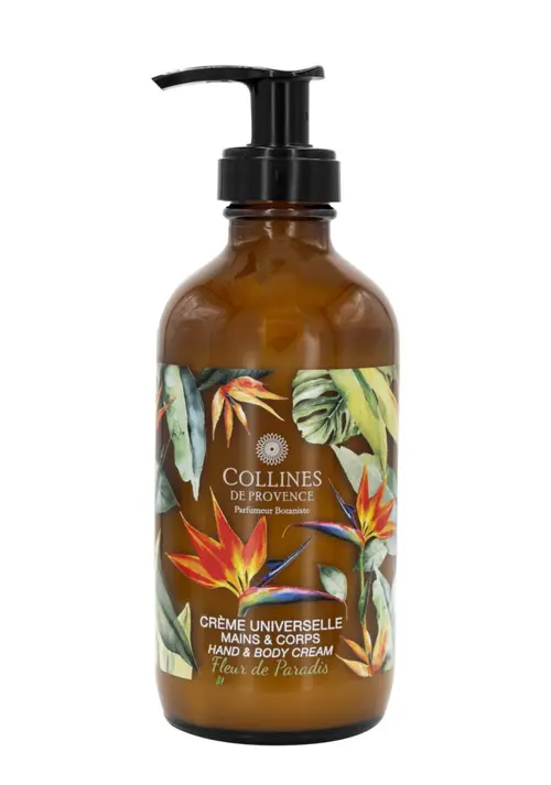 Le compagnon du jardin:Crème universelle mains et corps en flacon pompe senteur Fleur de Paradis Collines de Provence – 225 ml
