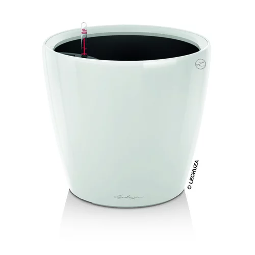 Une solution pratique pour l’extérieur：Pot à réserve d'eau Classico Blanc Ø.28 x H.26 cm