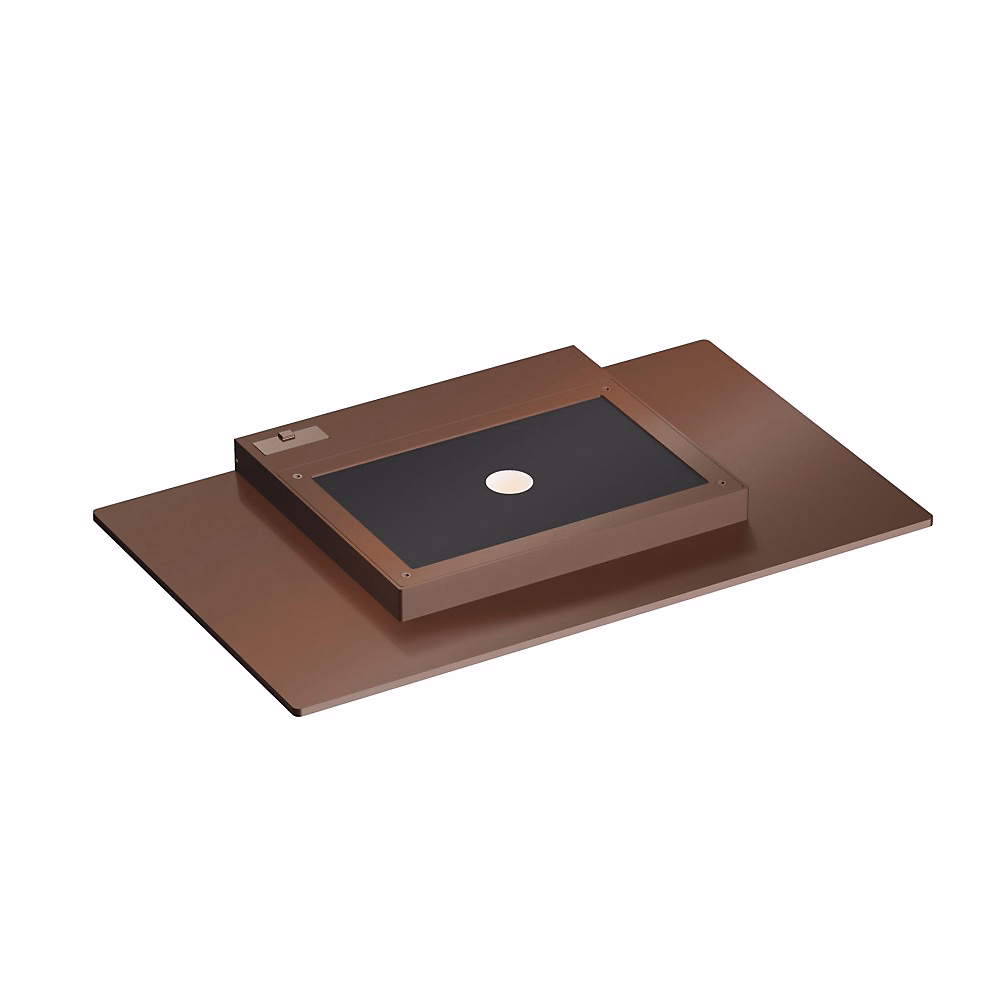 Applique Murale Led Pla Xl Corten 35 W – Interrupteur Cct 2700 K/3200 K/4000K, Aluminium, Éclairage Vers Le Haut, Beneito & Faure