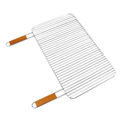 Bien pensé extérieur：Grille simple Somagic en acier chromé avec manche en bambou - 67 x 40 cm