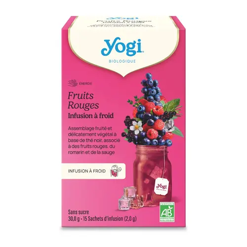 Déco au jardin:Infusion à froid bio fruits rouges Yogi Tea - 15 sachets
