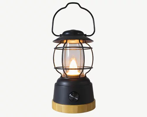 Plaisir au jardin:Lanterne en métal noir USB à 12 LED blanc chaud - Ø 12,6 cm x H 22 cm