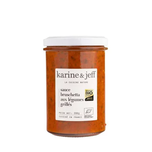Pratique au jardin：Sauce Bruschetta aux légumes grillés bio - 228 ml