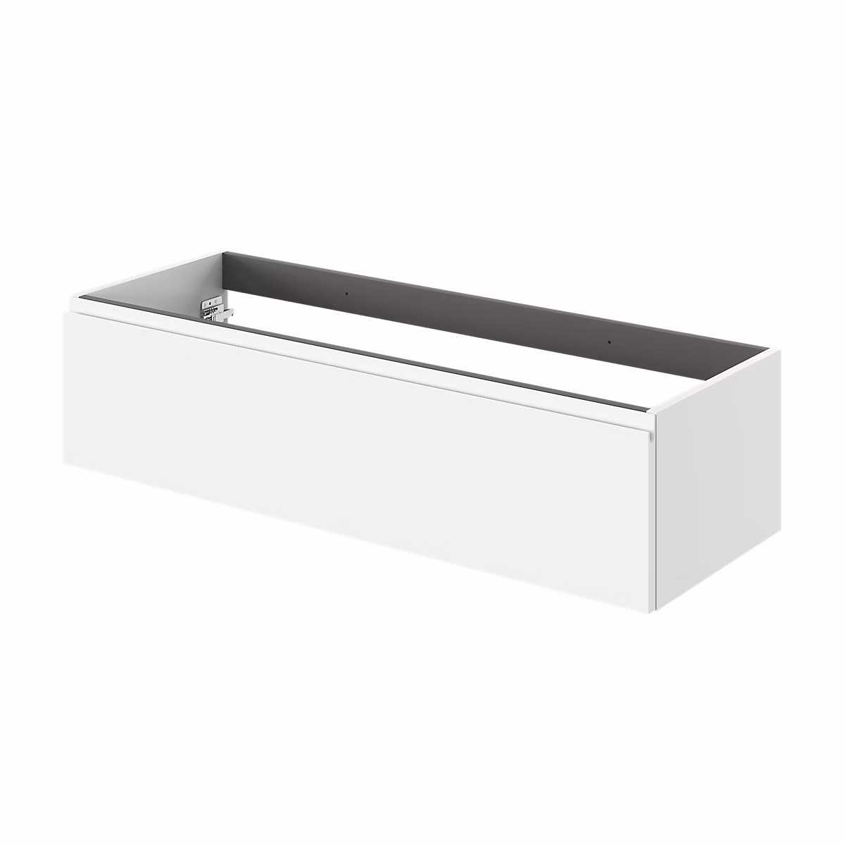 Meuble sous vasque l.120 x H.30 x P.45 cm – blanc mat | 1 tiroir avec poignée intégrée | Kentia