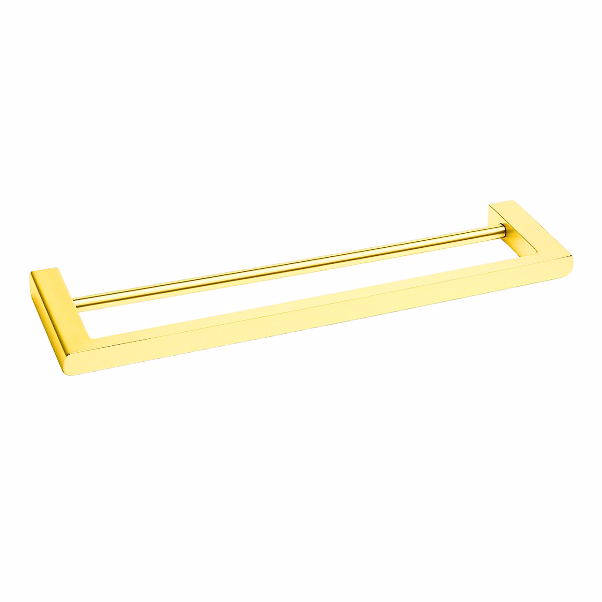 BALNEO – double barre porte, serviettes en acier inox doré brillant, porte, serviettes 60 cm QARX inoxydable