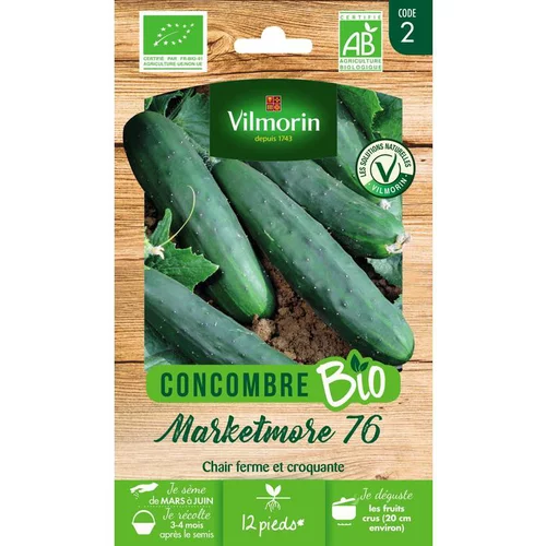 Loisirs jardin:Graines de concombre marketmore 76 bio Vilmorin - graines à semer