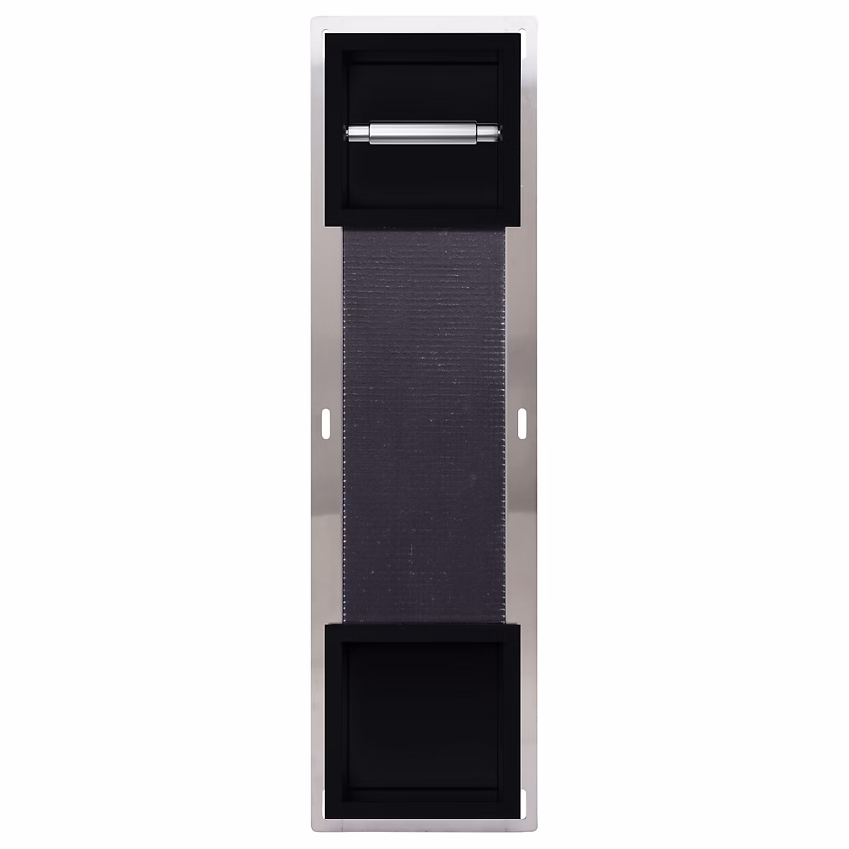 Balneo distributeur papier – toilette encastrable avec porte 74x20, 8x14, 7cm, acier inoxydable, finition noir, WALL, BOX paper 2