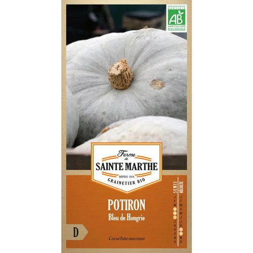 Pour tous vos projets jardin：Graines de potiron bleu de Hongrie bio Ferme de Sainte Marthe - graines à semer