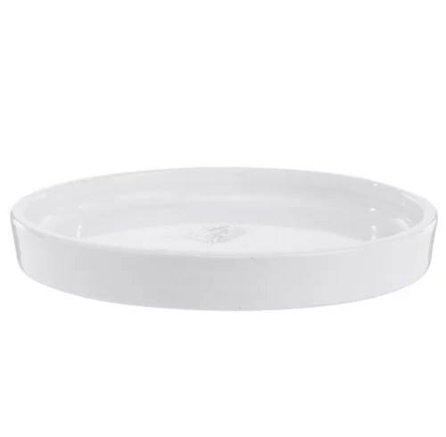 Jardin essentiel：Soucoupe Subly en céramique blanc émaillée - Ø 24 x 3 cm