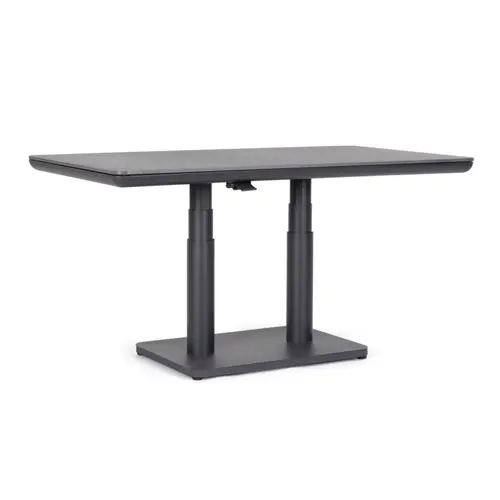 Pour votre confort en extérieur：Table élévatrice en aluminium anthracide et pierre sintérisée Bizzotto Miguel