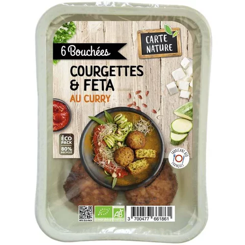 Esprit végétal：Bouchées courgette & feta Carte Nature - 6 x 30 g