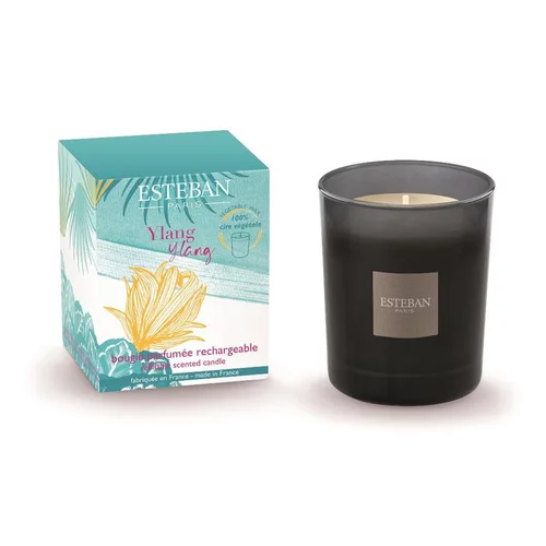 Bien pour le jardin：Bougie parfumée rechargeable Initiale Ylang ylang Esteban - 180 g