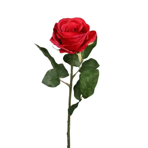 Nature pratique：Rose artificielle rouge - 48 cm
