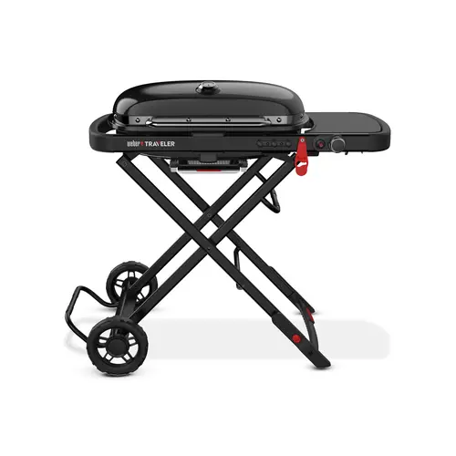 Une idée maline pour le jardin：Barbecue gaz coloris noir Weber Traveler Stealth - 111 x 94 x 58 cm