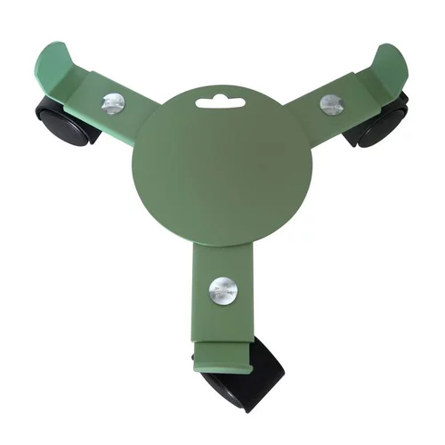 Pour mieux organiser vos extérieurs:Support de pot à 3 roulettes extensible en acier vert pâle Louis Moulin - 27/37 cm