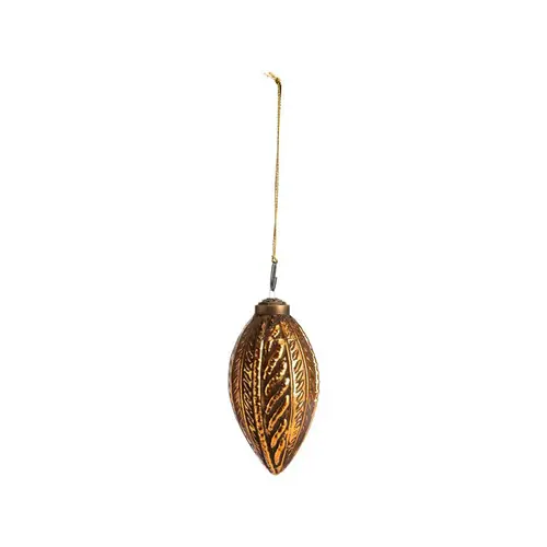 Pour vos espaces:Boule conique décorée en verre et métal doré - 10 x 5 cm