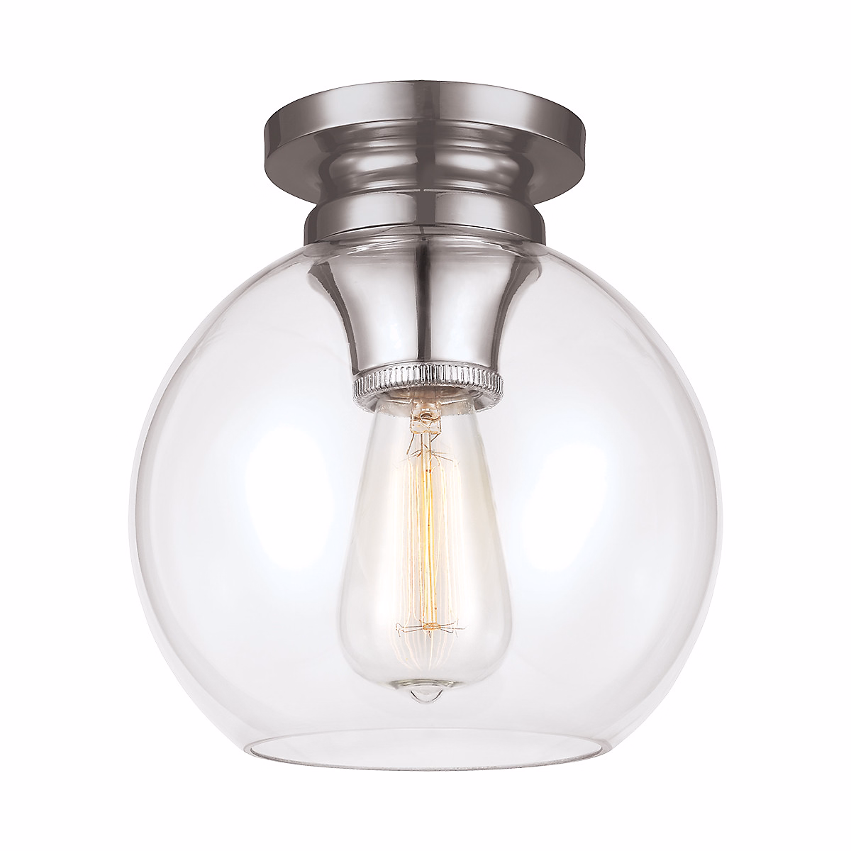 Elstead Tabby – Plafonnier à 1 lumière, nickel poli
