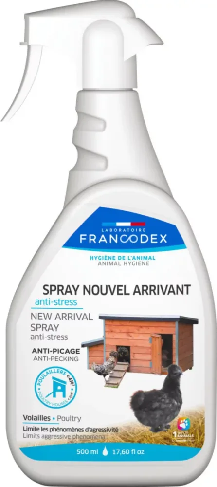 Une sélection pensée pour le jardin：Spray nouvel arrivant anti-stress dans la basse cour Francodex - 500 ml