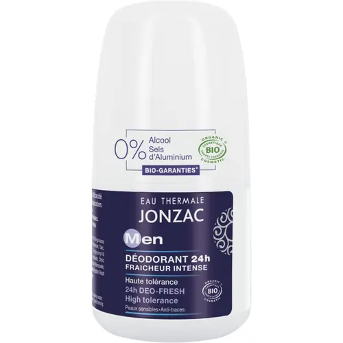 Pour valoriser vos extérieurs:Déodorant fraîcheur intense 24 h bio Eau Thermale Jonzac homme – 50 ml