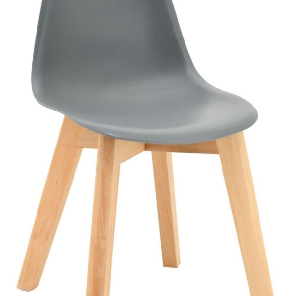 Chaise enfant polypropylène et bois (Gris)