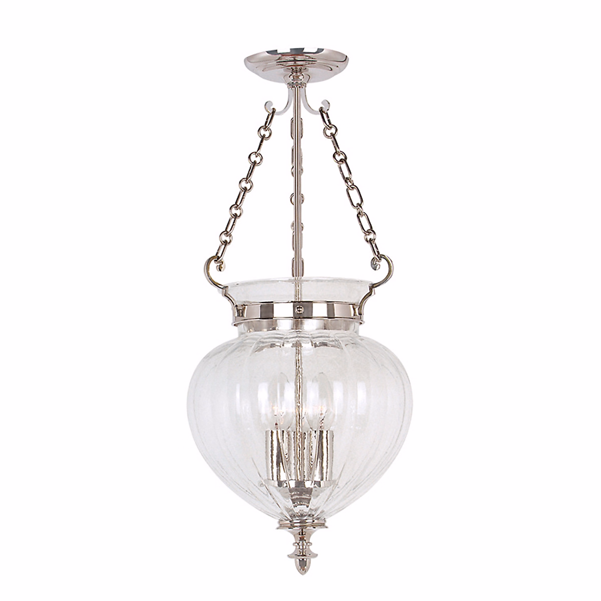 Elstead Finsbury Park – Pendentif lanterne de plafond moyen à 3 ampoules | nickel poli | E14