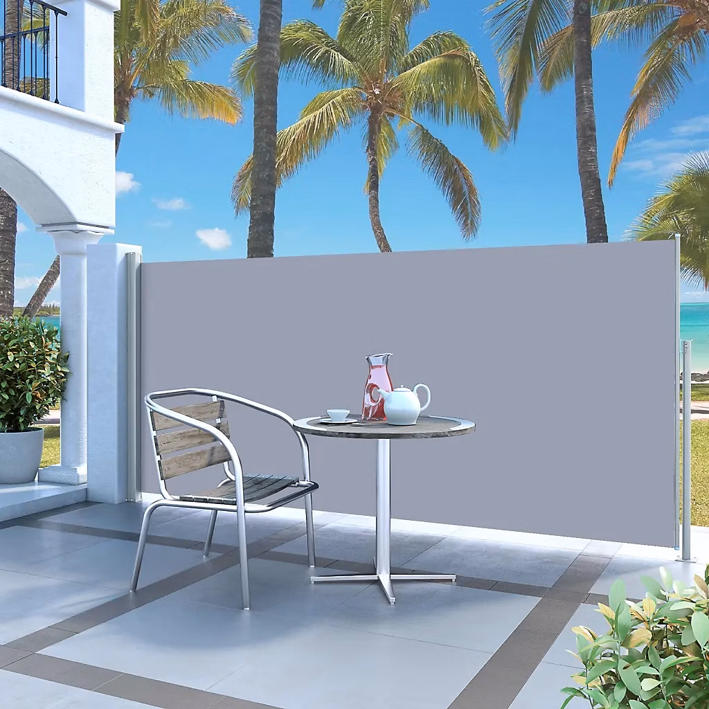Auvent latéral rétractable uni (140 × 300 cm – Blanc cassé)