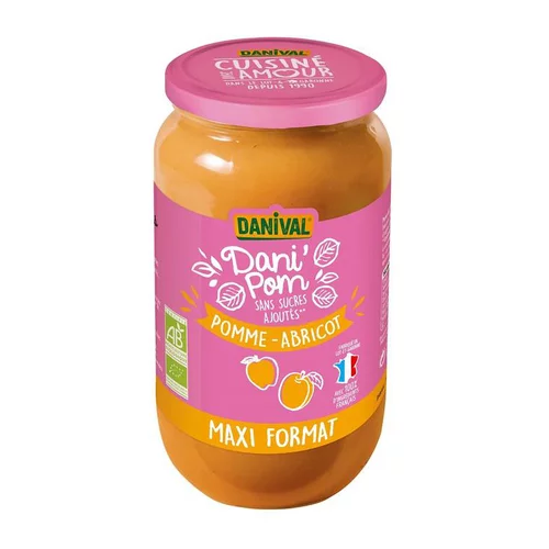 Pour vos espaces：Dani pom pommes abricot bio pot verre Danival - 1,050 kg