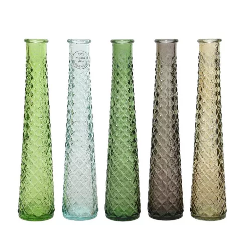 Extérieur tendance:Vase coloris multicolore en verre recyclé - Ø 7 cm