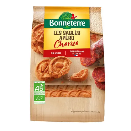 Pour profiter pleinement du jardin:Biscuits sablés chorizo bio Bonneterre - 100 g
