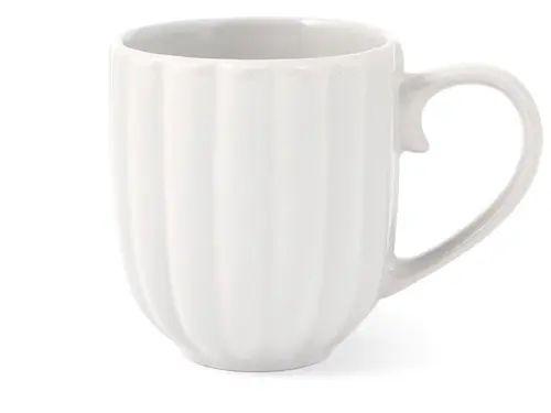 Solution pratique:Mug en grès blanc Lotus - 35 cl