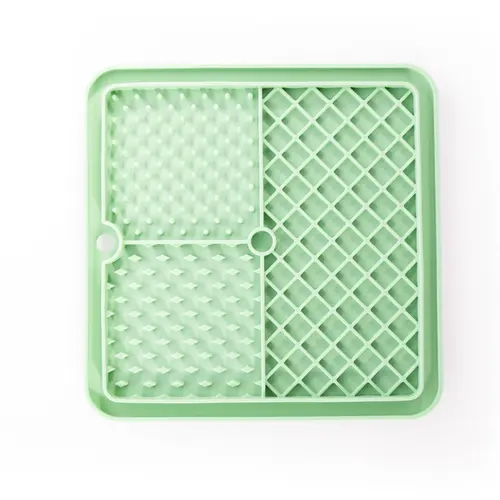 Bien pensé extérieur：Tapis à lécher pour chien en silicone coloris vert trio Martin Sellier - 20 cm