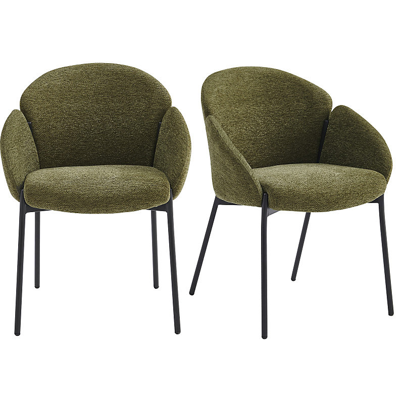 CANDICE – Chaise en tissu Luxury Kaki (x2)