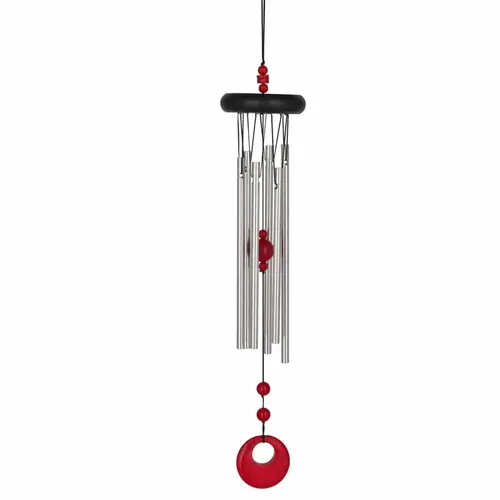 Déco jardin：Carillon corail rouge Woodstock Chimes Chakra - 44 cm