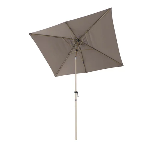 Jardin tout terrain：Parasol droit rectangulaire en aluminium coloris taupe - 200 x 300 cm