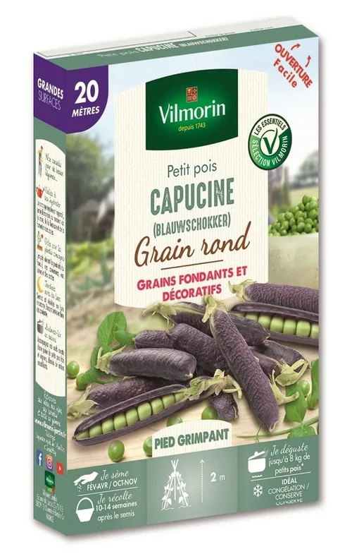 Jardin & idées：Pois Capucine Blauwschokker Vilmorin - graines à semer