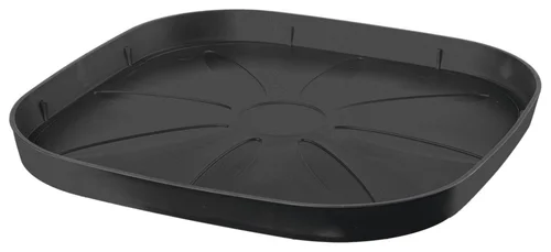 Jardin & équipement:Soucoupe carrée en plastique recyclé anthracite Deroma Origin Anthracite - 24 x 24 x 2,25 cm