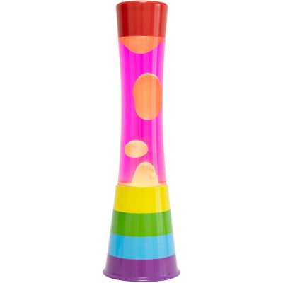 Lampe à poser en métal et verre Lave (Arc en ciel / Fuchsia)