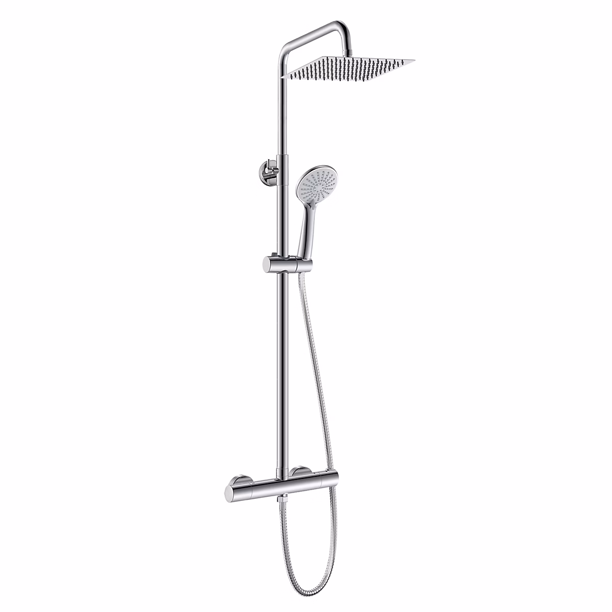 AICA colonne de douche thermostatique en laiton | douche de tête carrée – 3 jets