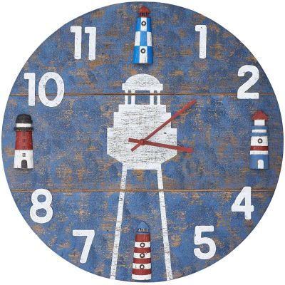 Horloge en bois Phare 50 cm