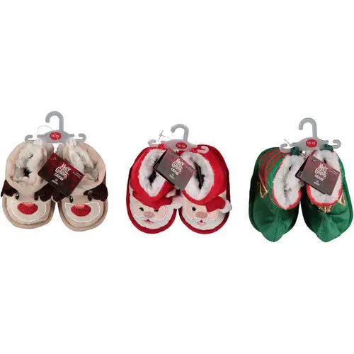Jardin chez vous：Chaussons de Noël fantaisie pour bébé intérieur fourrure