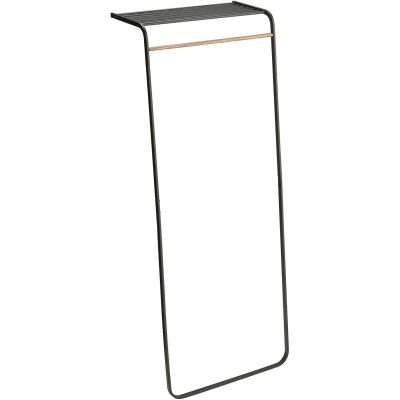 Porte-manteau tour inclinée avec étagère (Noir)
