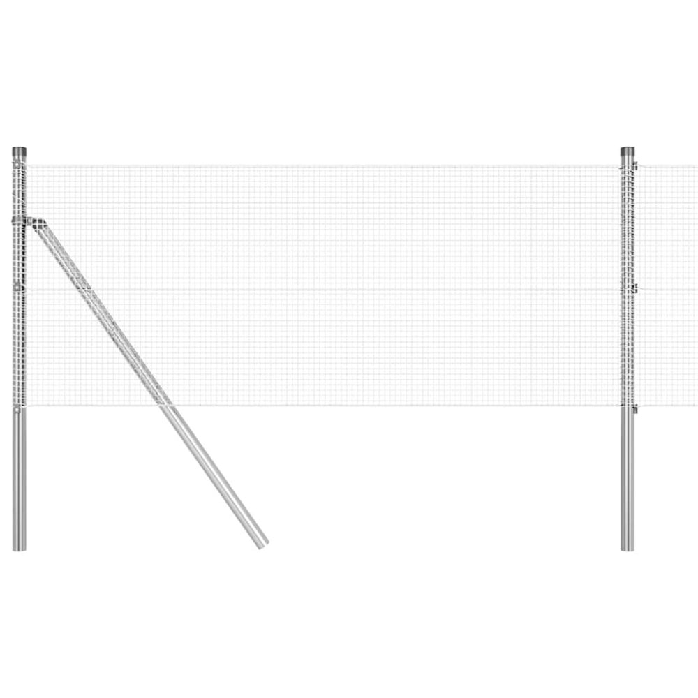 vidaXL Clôture en fils soudés pour fixation au sol 10 x 0,4 m Argenté – 0,4 m 12 mm