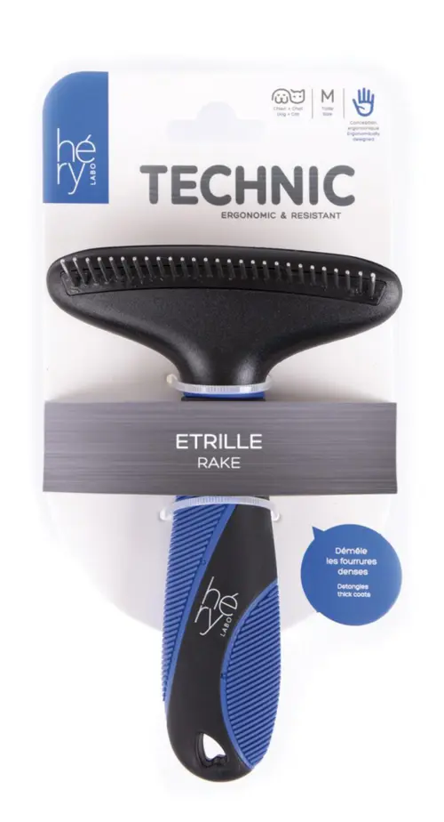 Équipement jardin：Brosse pour chien coloris multicolore étrille Héry Technic - Taille M