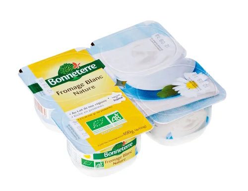 Jardin service：Fromage blanc nature Bonneterre 4 x 100 g