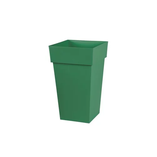 Pour simplifier le jardin：Pot haut carré Toscane coloris vert jungle 39 x 39 x 65 cm de 62 L